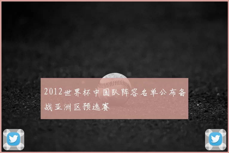 2012世界杯中国队阵容名单公布备战亚洲区预选赛